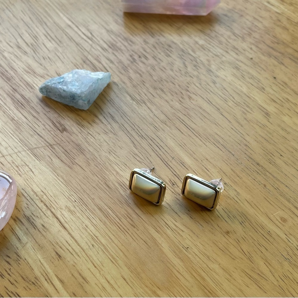Pearl Rectangular Stud Earrings